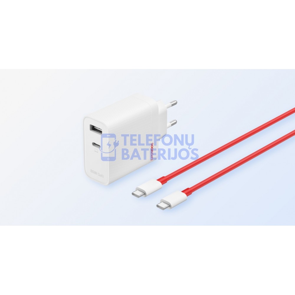 OnePlus įkroviklis su laidu Warp Charge 80W (originalus)
