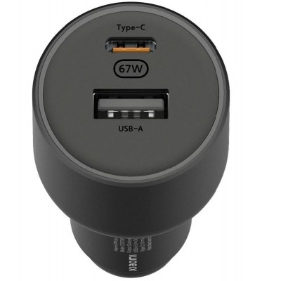 Automobilinis įkroviklis Xiaomi 67W (USB + USB-C) juodas