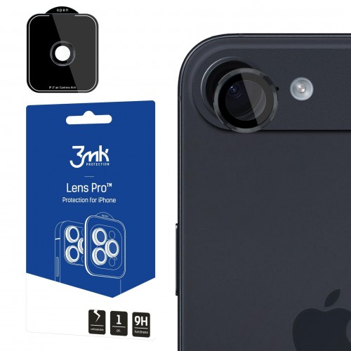iPhone 17 Air kameros apsauga – 3mk Lens Protection Pro juodas