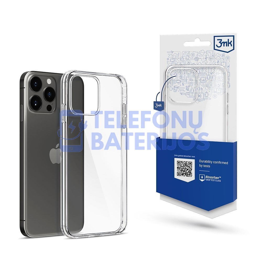 iPhone 17 Pro dėklas 3mk Clear Case