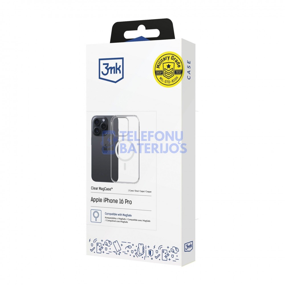 iPhone 17 dėklas 3mk Clear MagCase