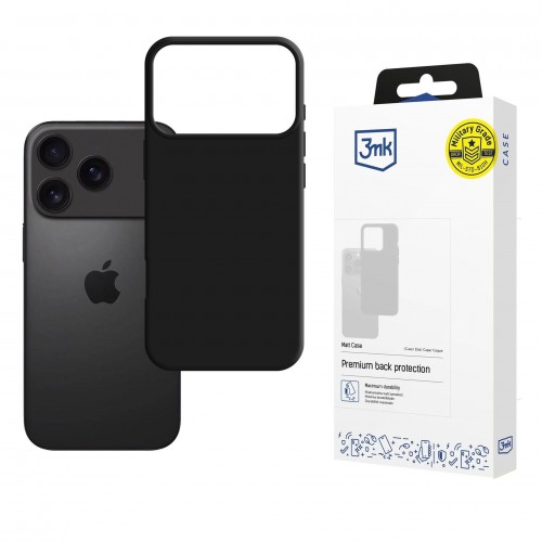 iPhone 17 Pro dėklas 3mk Matt Case juodas