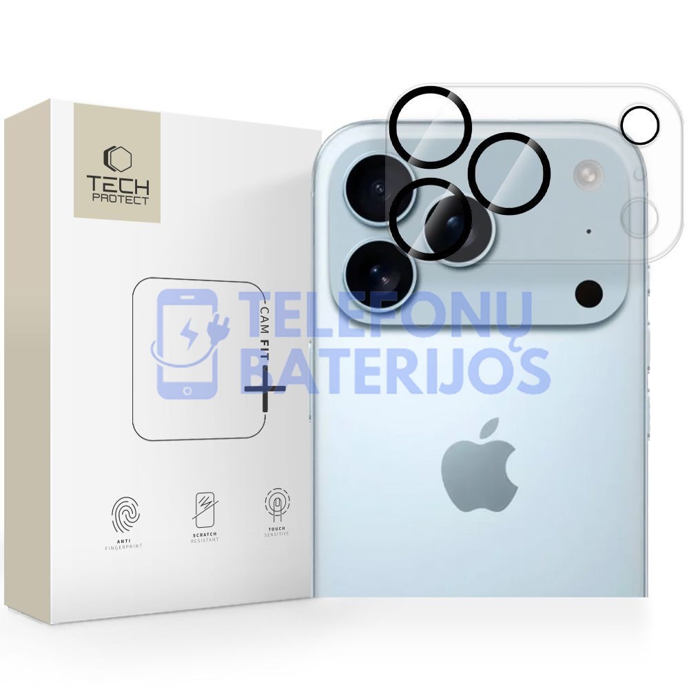 iPhone 17 Pro kameros apsauga Tech-Protect Cam Fit+ skaidrus