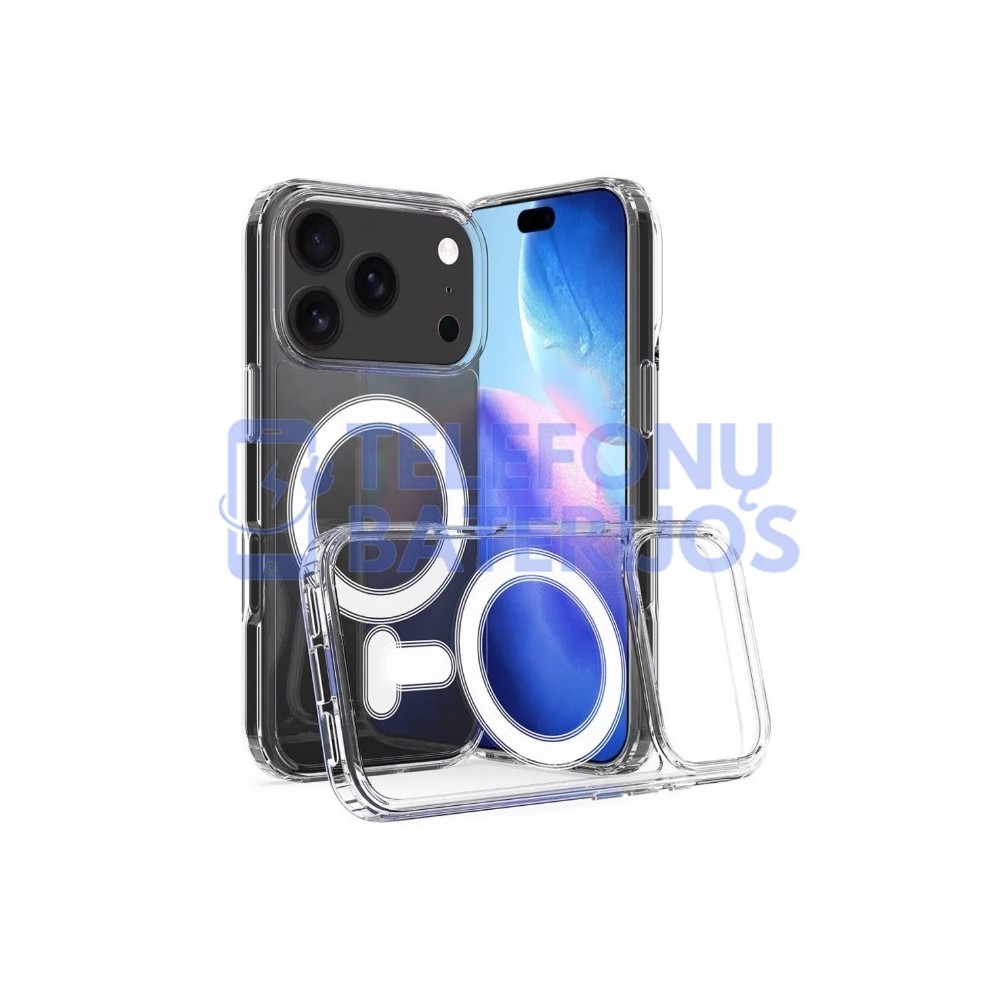 iPhone 17 Pro Max dėklas Clear MagSafe Case skaidrus