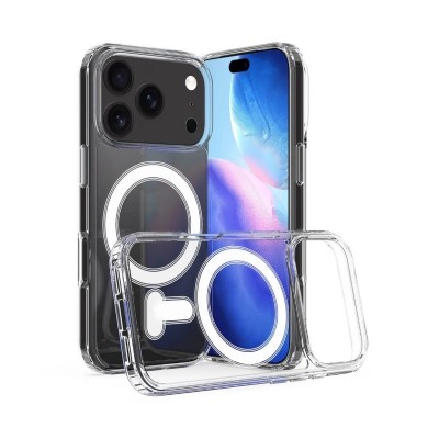 iPhone 17 Pro Max dėklas Clear MagSafe Case skaidrus