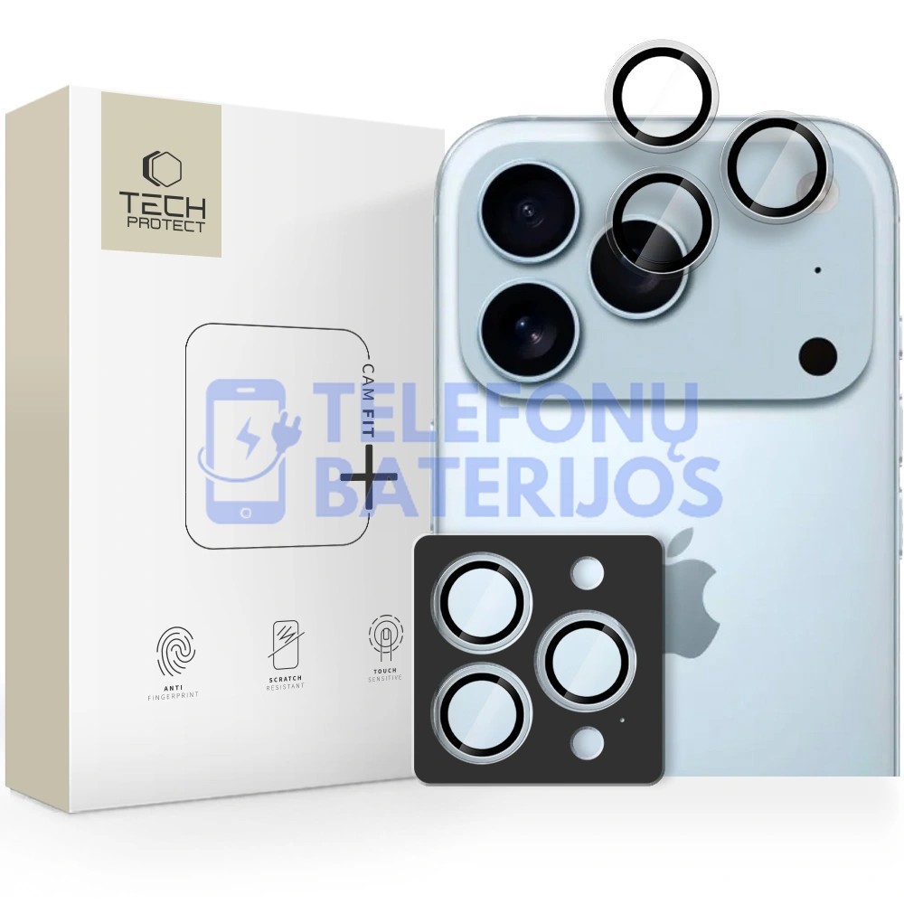 iPhone 17 Pro Max kameros apsauga Tech-Protect CamRing Fit+ skaidrus
