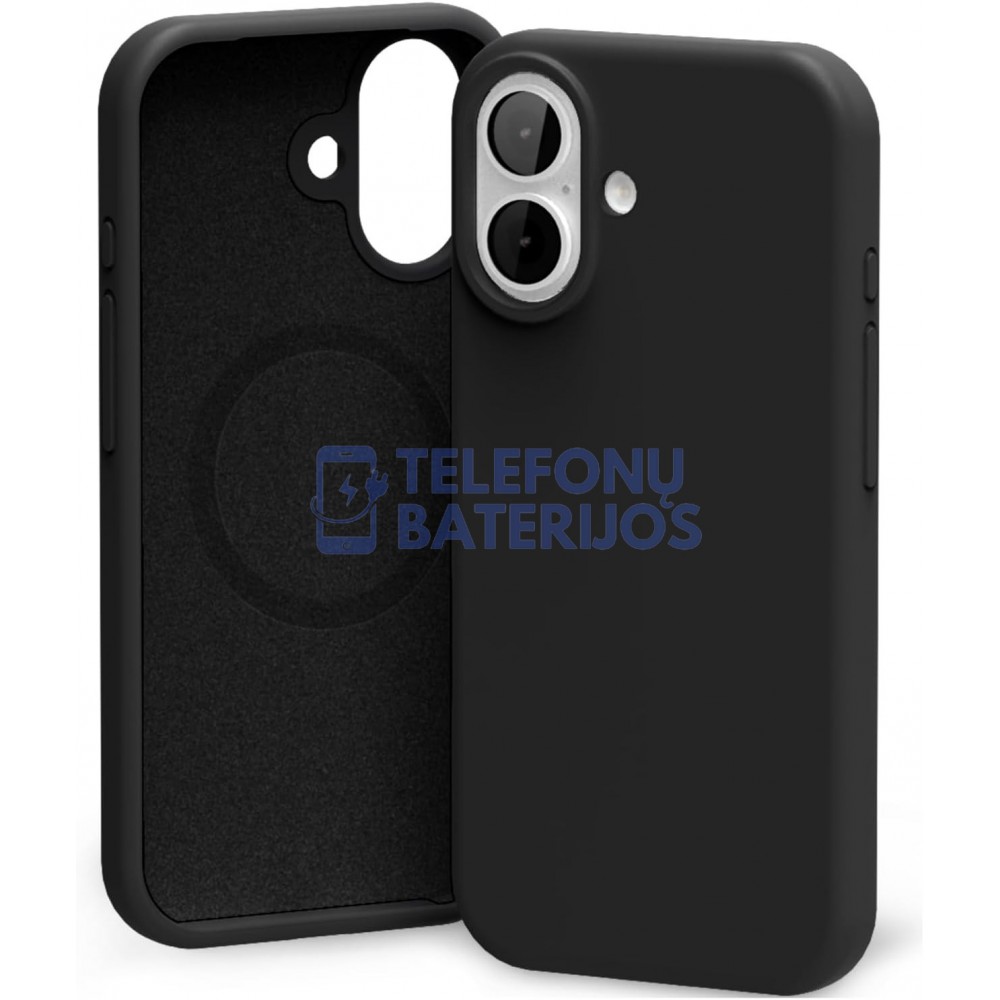 iPhone 17 dėklas Mercury Pure MagSafe Silicon Case juodas