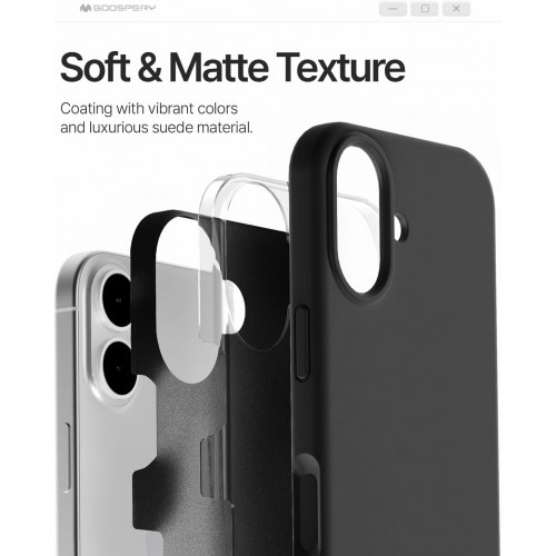 iPhone 17 dėklas Mercury Pure MagSafe Silicon Case juodas