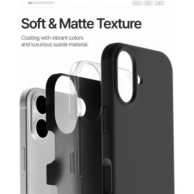 iPhone 17 dėklas Mercury Pure MagSafe Silicon Case juodas