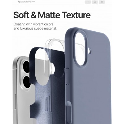 iPhone 17 dėklas Mercury Pure MagSafe Silicon Case levandos pilka