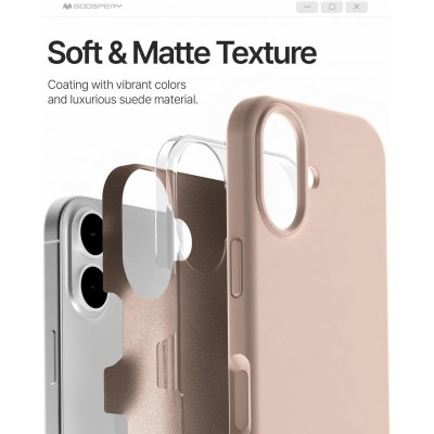 iPhone 17 dėklas Mercury Pure MagSafe Silicon Case rožinio smėlio