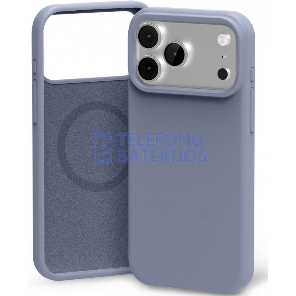 iPhone 17 Pro Max dėklas Mercury Pure MagSafe Silicon Case levandos pilka