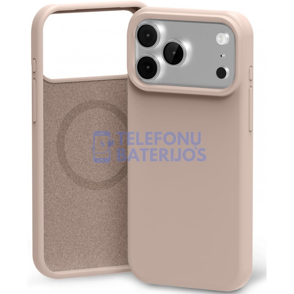 iPhone 17 Pro Max dėklas Mercury Pure MagSafe Silicon Case rožinio smėlio