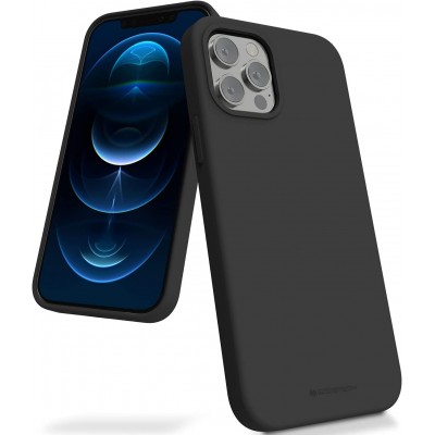 Dėklas iPhone 16e / 17e "Mercury Silicone" (juodas)