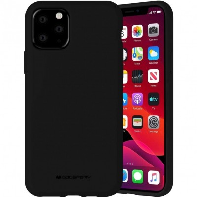 Dėklas iPhone 13 Pro "Mercury Silicone" (juodas)